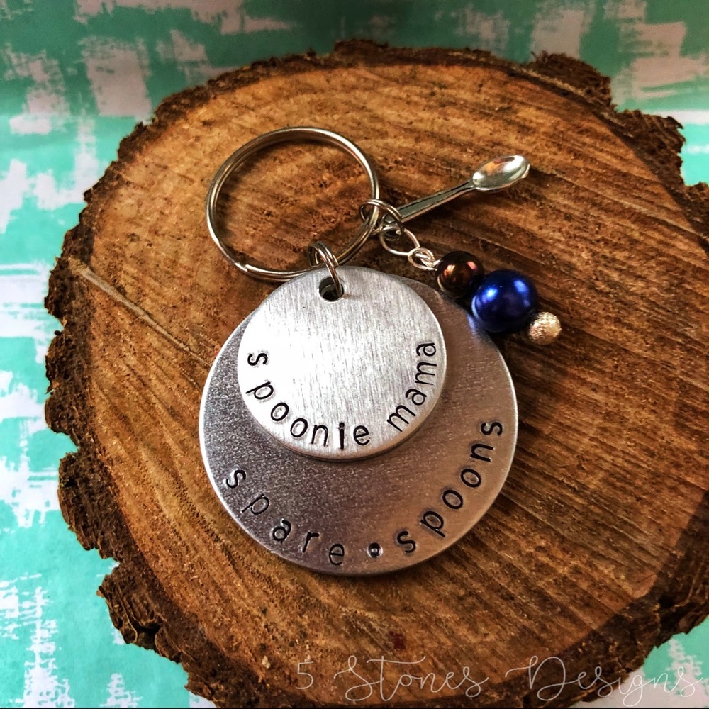 🆕 Spare Spoons Spoonie Mama Keychain